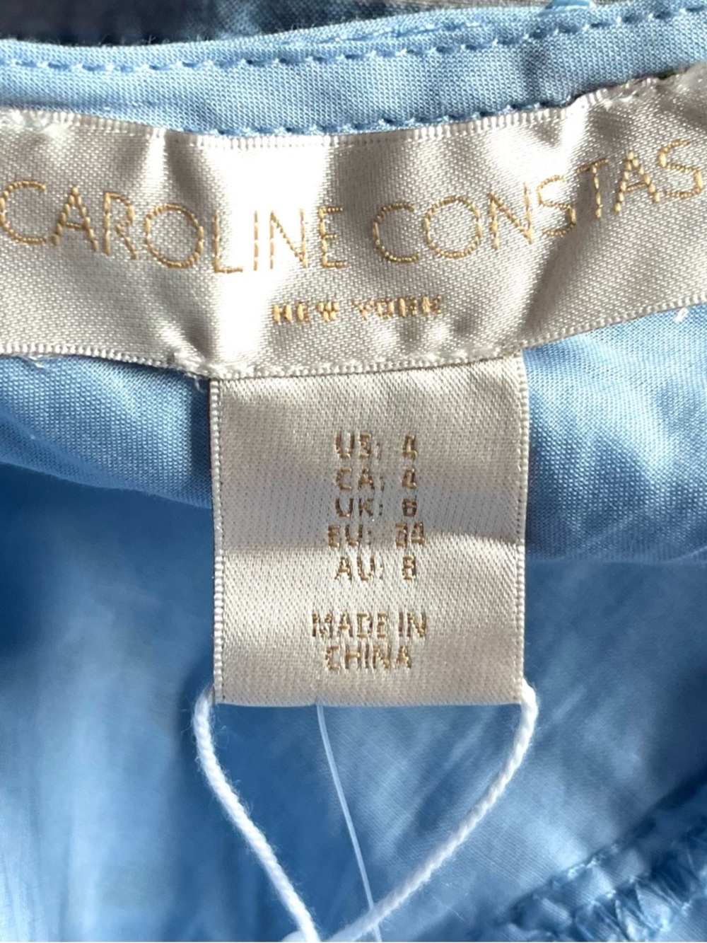 Caroline Constas Blue Eyelet Starfish Seashell Shell Drop Waist Mini Dress S 4 - Picture 3 of 4